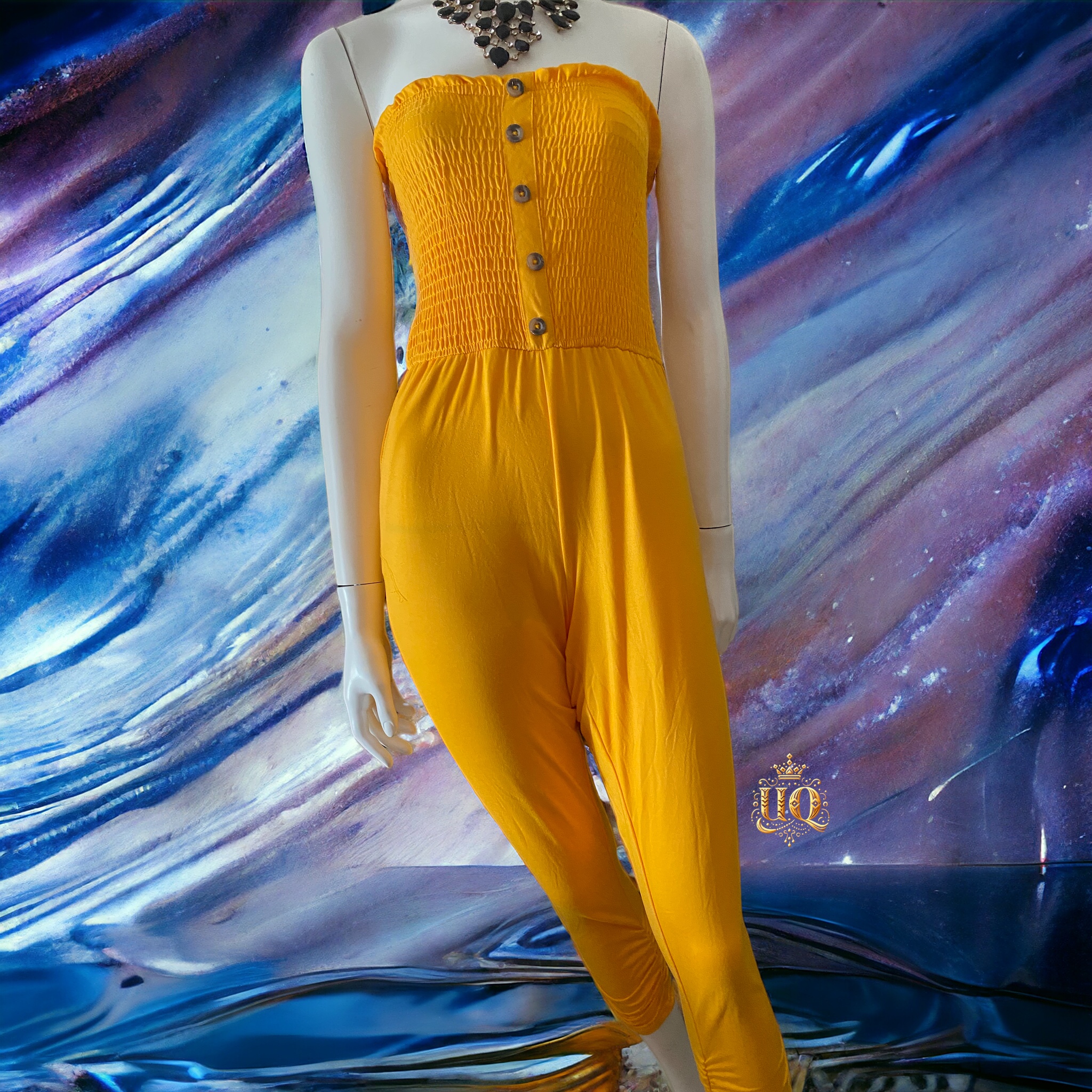 Yellow Romper stretchy Unique Queen yellow-romper-stretchy-unique-queen